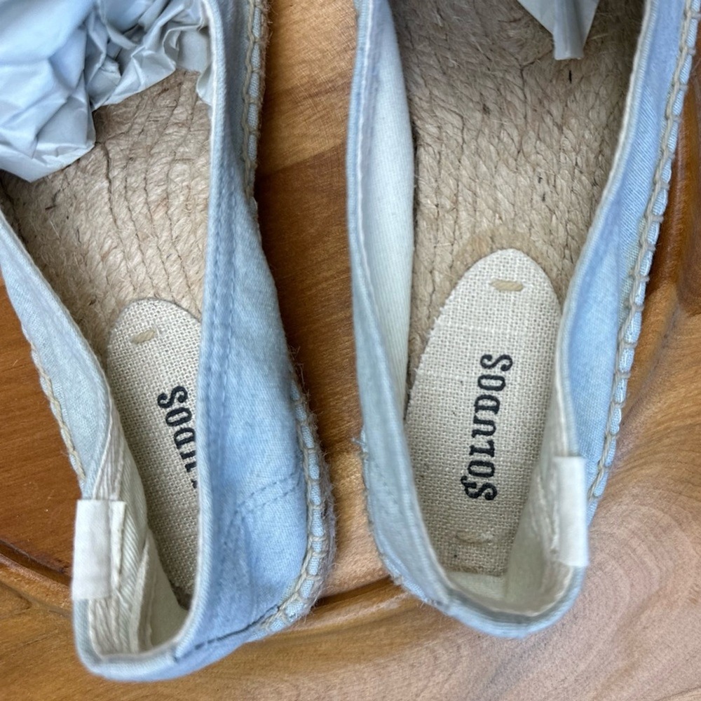 Soludos Size 6.5 Blue and Pink Flamingo Espadrilles - Picture 5 of 7